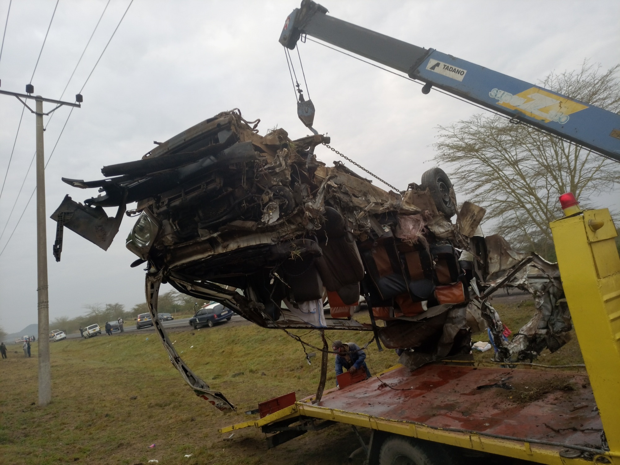 Image result for 9 people have died in an accident involving a trailer and a matatu along the Nakuru-Nairobi highway.