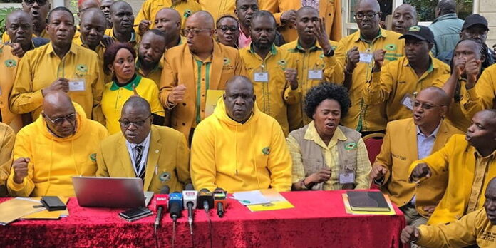 kuppet members during a press conference on august 25, 2024