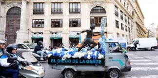Maradona statue rides through Naples as city remembers Argentine great