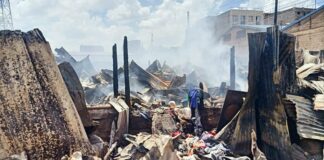 MP Babu Owino offers support after fire destroys several houses in Mradi area