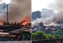 Panic in Mathare as residents battle blaze sparked by suspected gas explosion