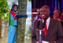 Push on my daughter – Gachagua cheers on girl in 72-hour tree hugging attempt