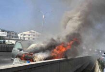 Land Rover SUV bursts into flames on Nairobi Expressway