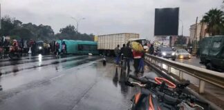 Several Injured After Lorry Rams into Bus Full of Passengers Along Thika Road