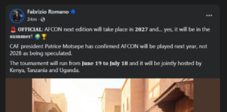 CAF President Patrice Motsepe Has Confirmed AFCON will be Played Next Year, Not 2028 as Being Speculated.