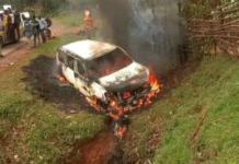 Vehicle Torched as Matiang’i Supporters Confront Goons in Kisii