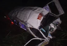 One dead, six seriously injured after matatu carrying mourners crashes into river