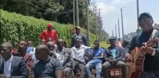 Raphael Tuju’s employees hold Sunday service outside Karen property