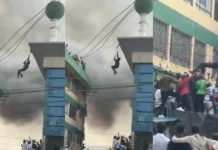 Eastleigh residents use rope to rescue those trapped in building on fire