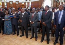 Drama as Oburu, Gachagua and Sifuna Share Podium During Onyonka’s Mother’s Memorial Service