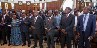 Drama as Oburu, Gachagua and Sifuna Share Podium During Onyonka’s Mother’s Memorial Service