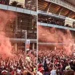 Arsenal fans invade Emirates Stadium for night long party after EPL win
